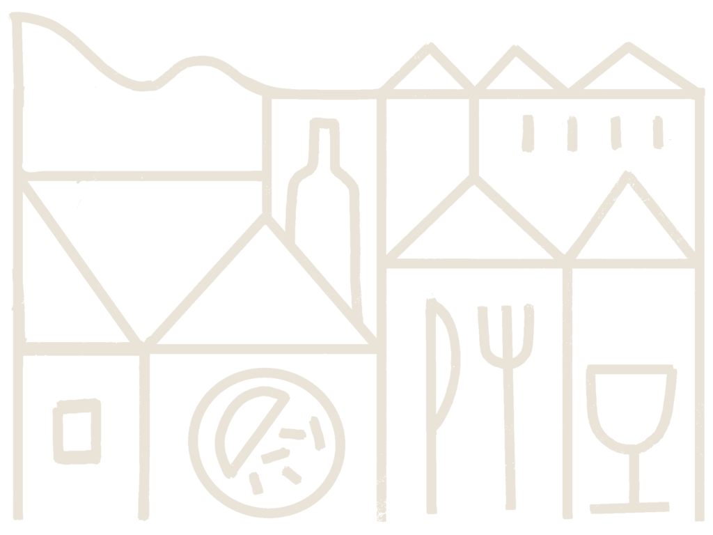 Old School to New School Porto Food Tour Illustration by Lourenço Providência - light brown