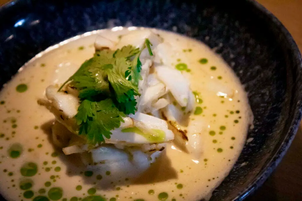 Bacalhau (Cod fish) cooked with a New School approach.